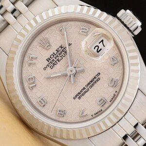 Rolex Ladies 18k White Gold Steel Watch